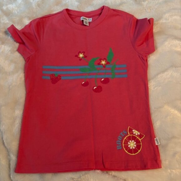 2/$25 Roots 73 Short--Sleeve Cotton Crew Neck T-Shirt Girls Size L - Picture 4 of 11